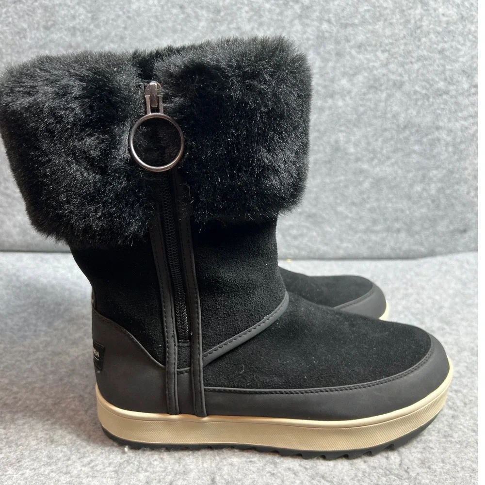 Koolaburra by UGG Womens Black Suede Faux Fur Winter Boots Snow Boots Size 6